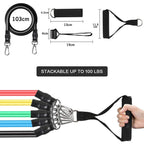 Premium Edition-Professional Toning Exercise and Workout Resistance Bands - Training Tube Stackable Up To 110 Lbs for Indoor and Outdoor Sports, Exercises Fitness